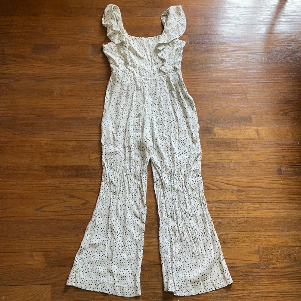 Leith White & Black Polka Dot Jumpsuit